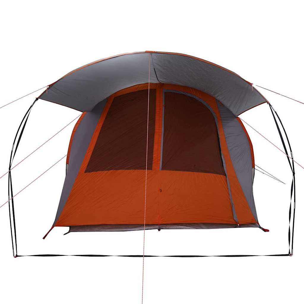vidaXL Tunnel Tent 4-Person 4-Person Grey and Orange 6