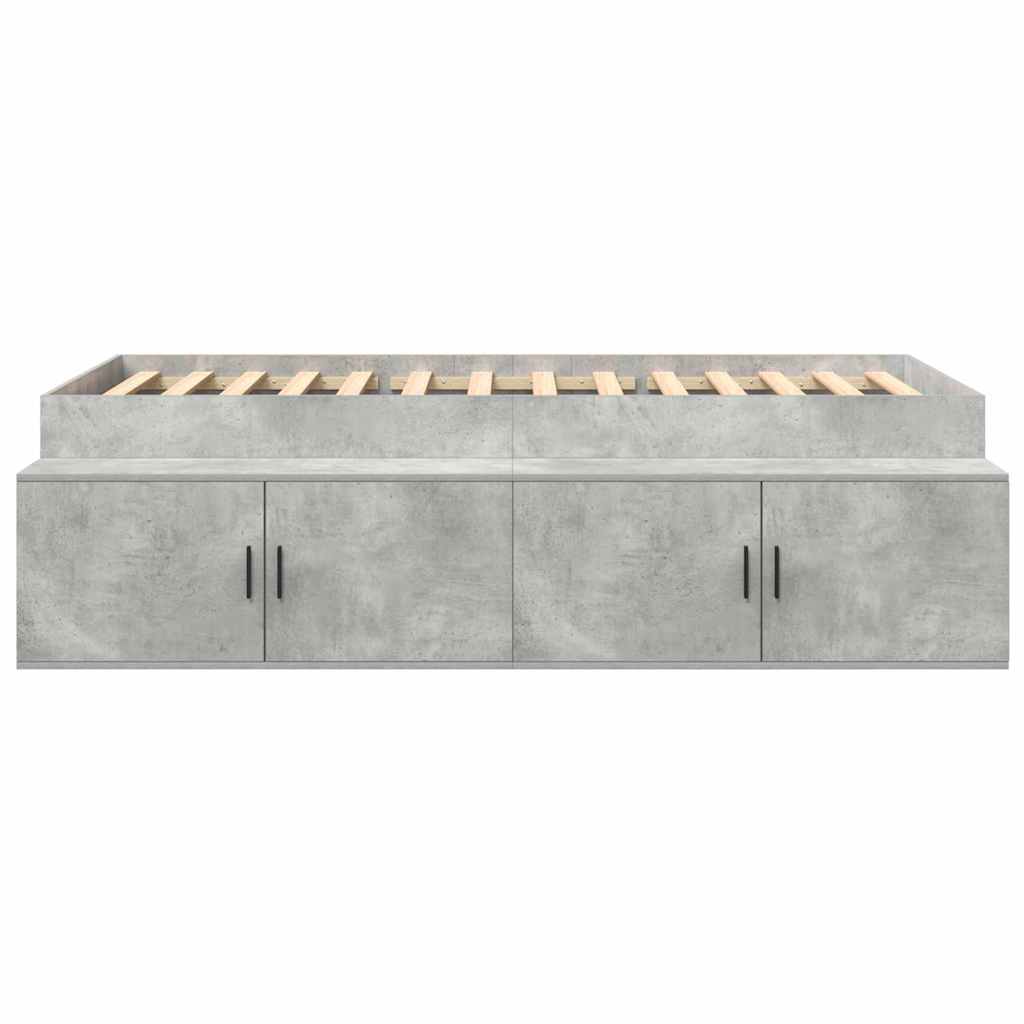 vidaXL Bed Frame with Door Concrete Grey 100 x 200 cm Engineered Wood 6