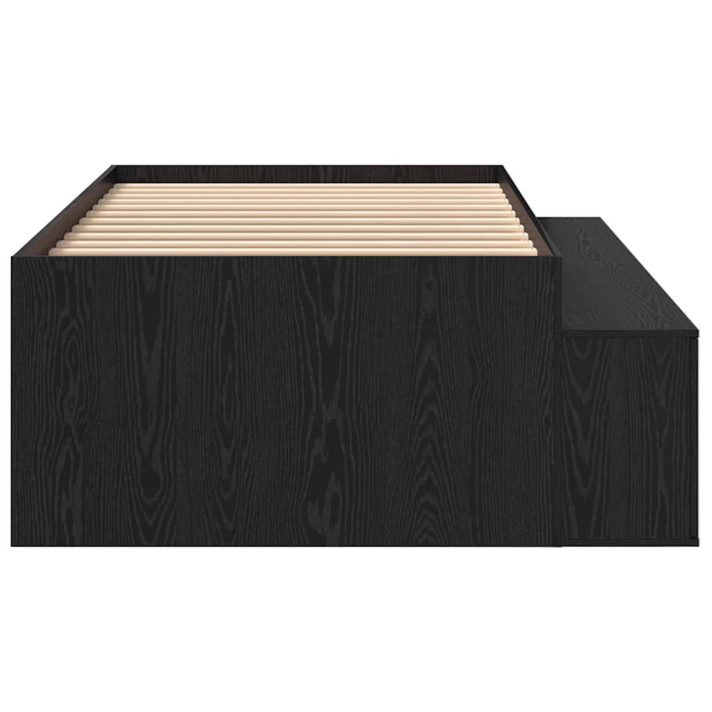 vidaXL Bed Frame with Drawer Black Oak 90 x 190 cm Engineered Wood 6