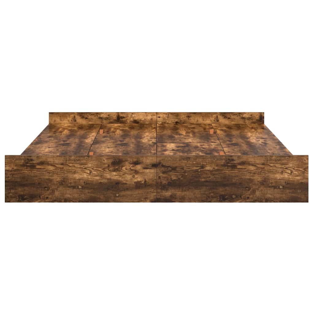 vidaXL Storage Bed Frame Smoked Oak 200 x 200 cm Engineered Wood 6