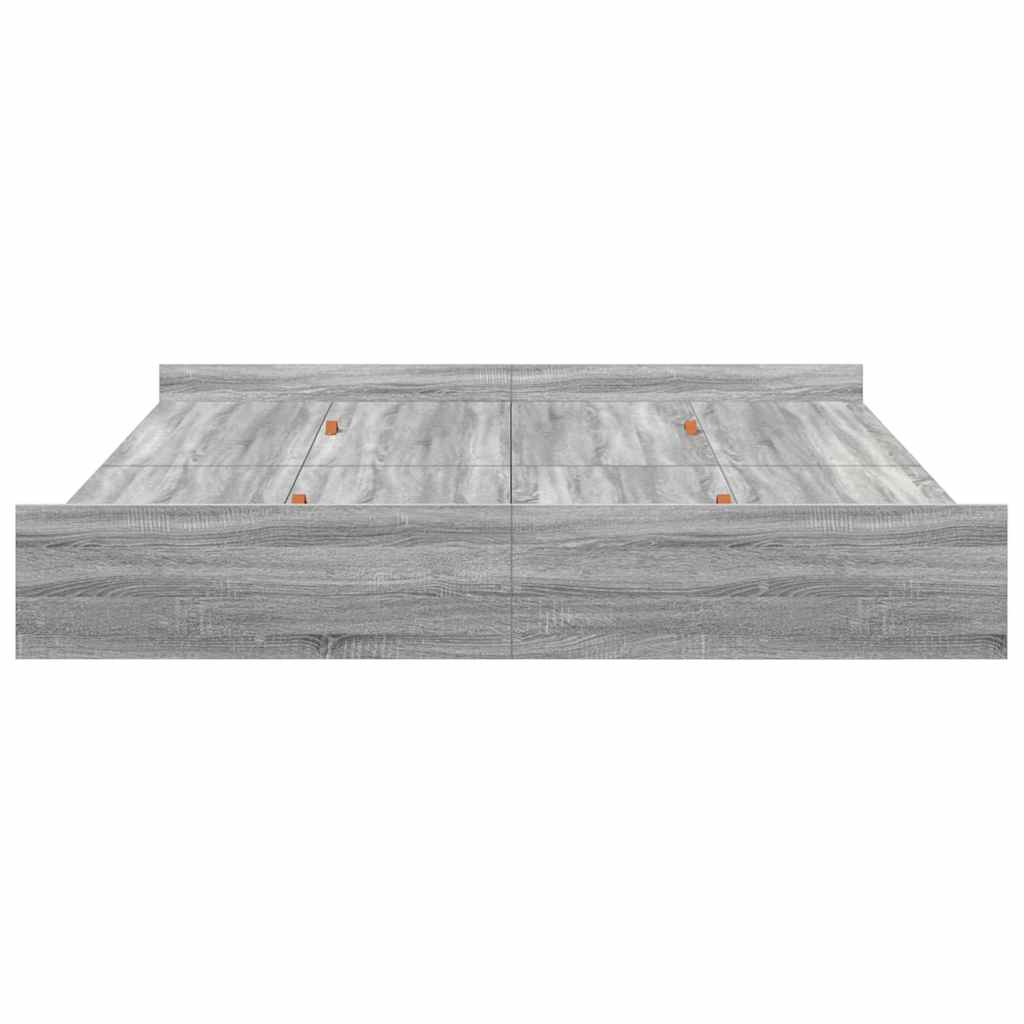 vidaXL Storage Bed Frame Grey Sonoma 180 x 200 cm Engineered Wood 6