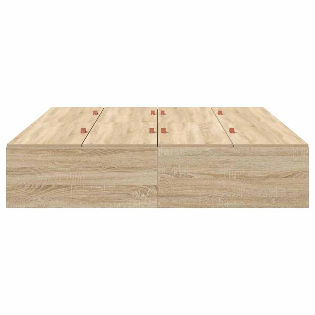 vidaXL Storage Bed Frame Sonoma Oak 150 x 200 cm Engineered Wood 6