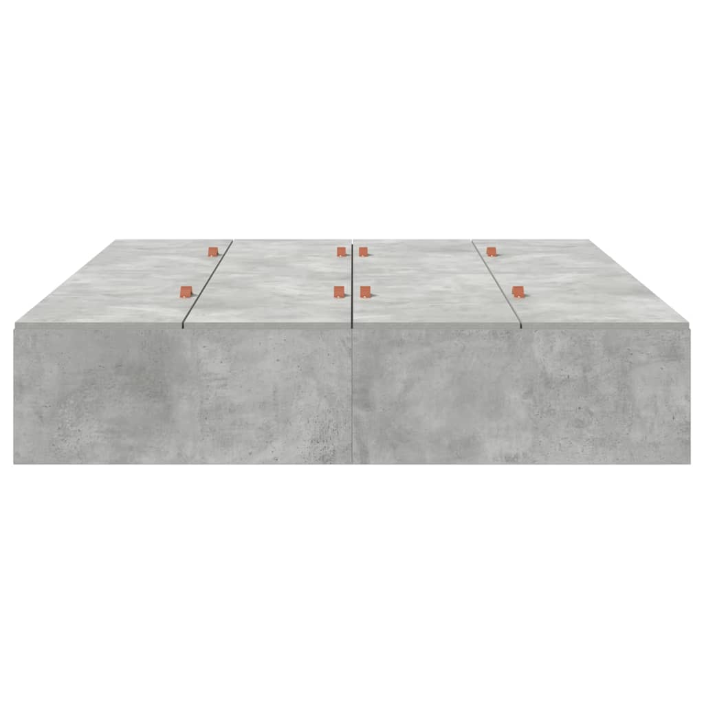 vidaXL Storage Bed Frame Concrete Grey 150 x 200 cm Engineered Wood 6