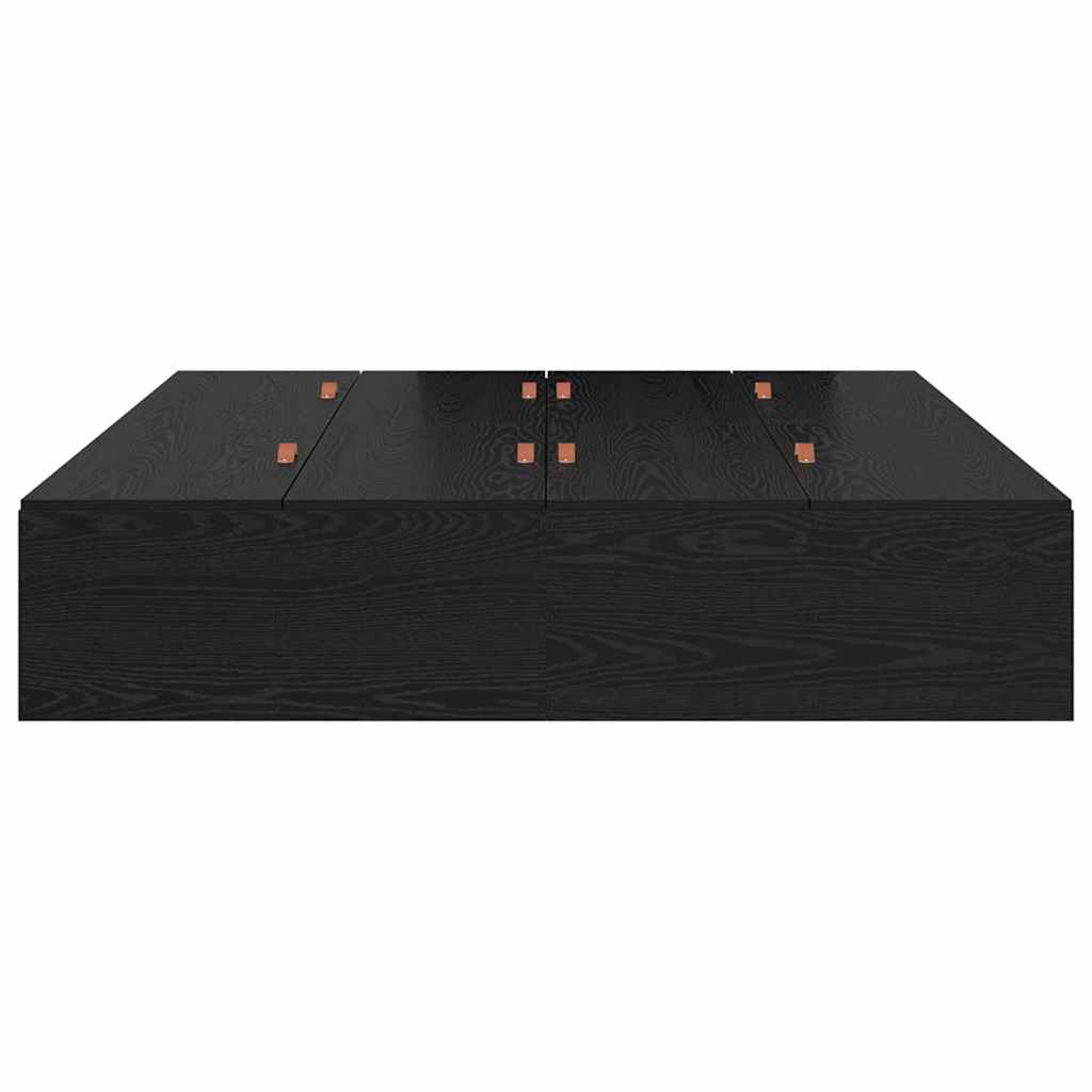 vidaXL Storage Bed Frame Black Oak 135 x 190 cm Engineered Wood 6