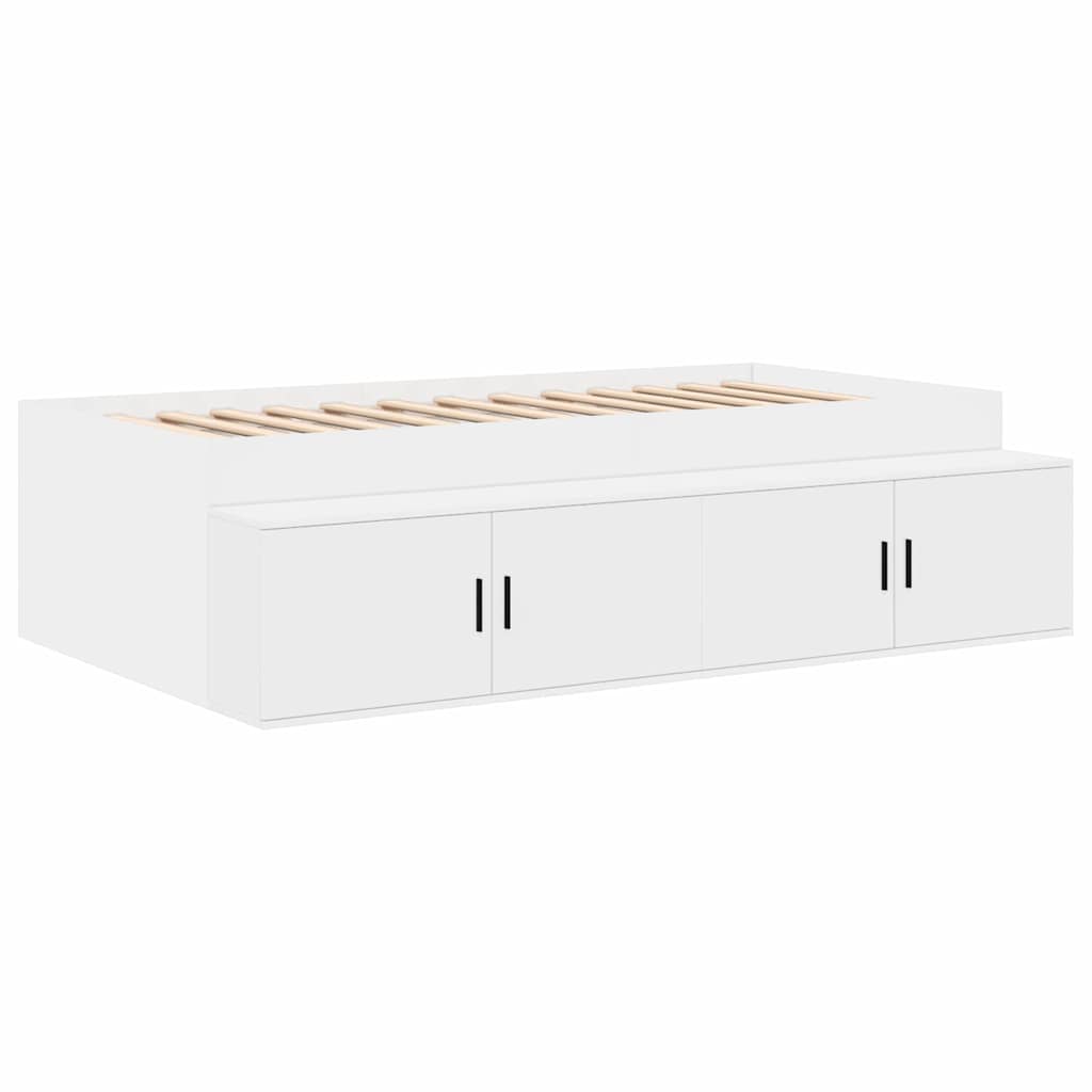 vidaXL Storage Bed Frame White 75 cm Engineered Wood 6