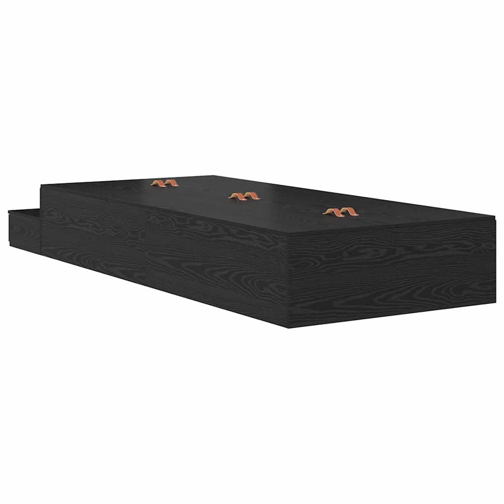 vidaXL Storage Bed Frame with Drawer Black Oak 80 cm Engineered Wood 6