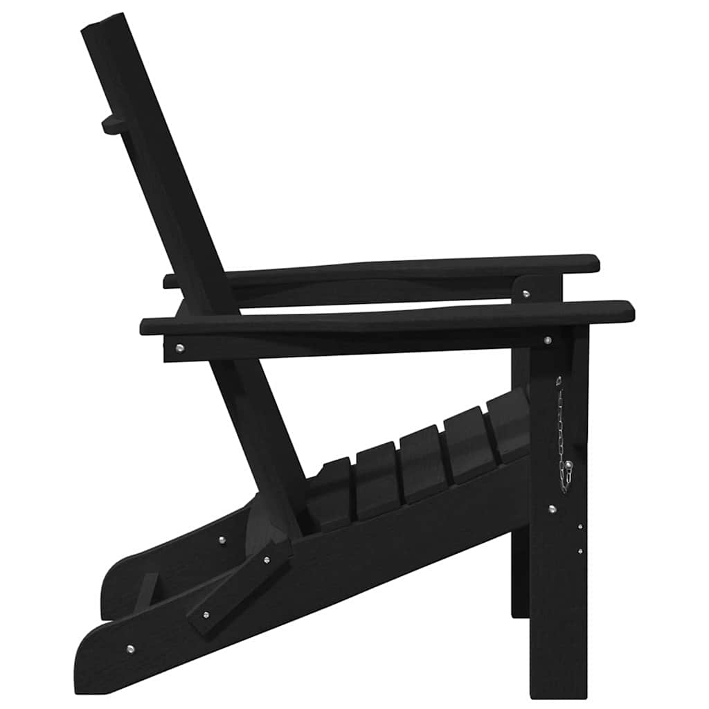 vidaXL Garden Chair 2 pcs Black Polyethylene 6