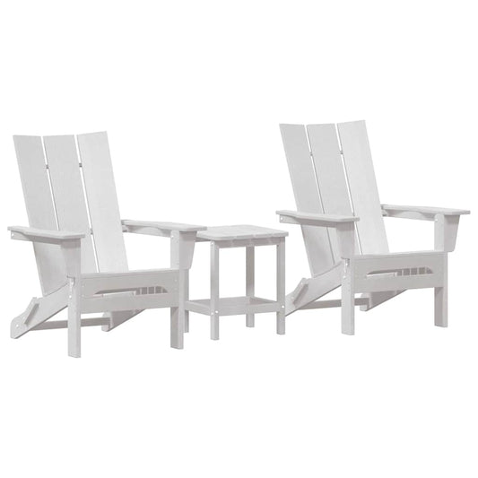 vidaXL Garden Chair 3 pcs White Polyethylene 2