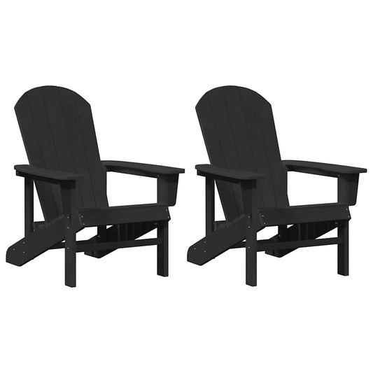 Garden Chair 2 pcs Polyethylene Black without table