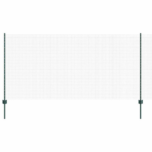 Welded Wire Fence with Posts 50 x 1.4 m PVC-Coated Steel Green 50 x 1.2 m fence (1.6 x 1.6 cm mesh)–100 x 0.8 m fence (1.2 x 1.2 cm mesh) 50 x 1.2 m fence (2.5 x 2.5 cm mesh)