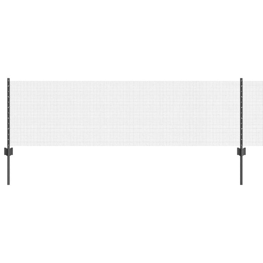 vidaXL Welded Wire Fence with Posts 100 x 0.6 m PVC-Coated Steel Grey 2