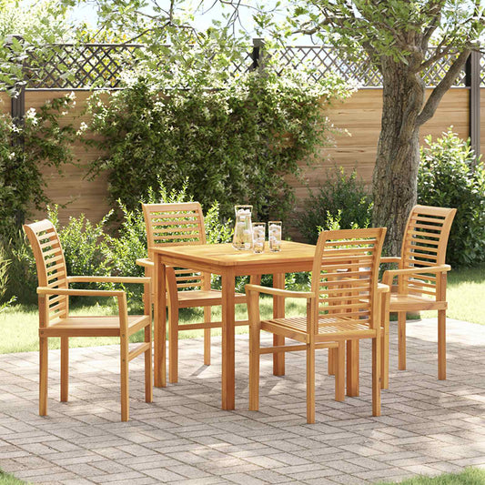 Stacking Dining Chairs Solid Teak 4