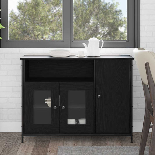 Sideboard 100x35x75 cm Engineered Wood Black oak