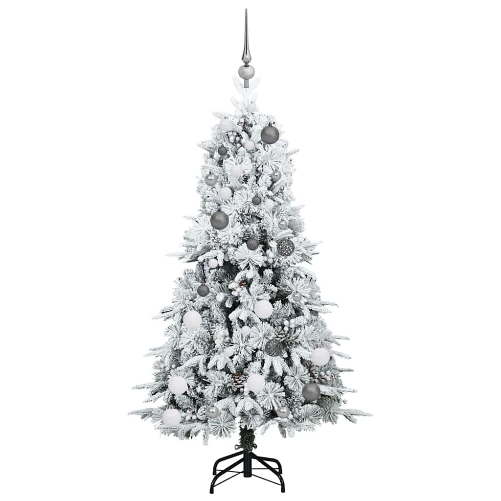 vidaXL Artificial Hinged Christmas Tree White 150 cm PE and PVC 4