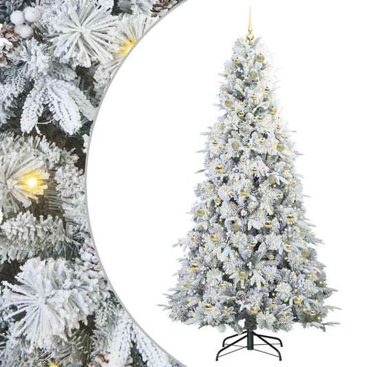 vidaXL Artificial Hinged Christmas Tree White 240 cm PE and PVC 2