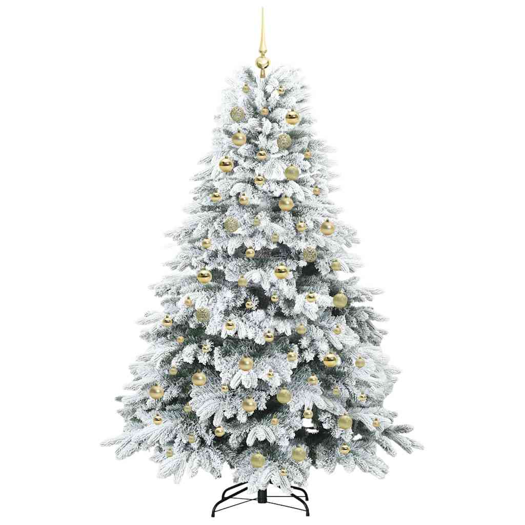 vidaXL Artificial Christmas Tree with 300 LEDs White 180 cm PE and PVC 4