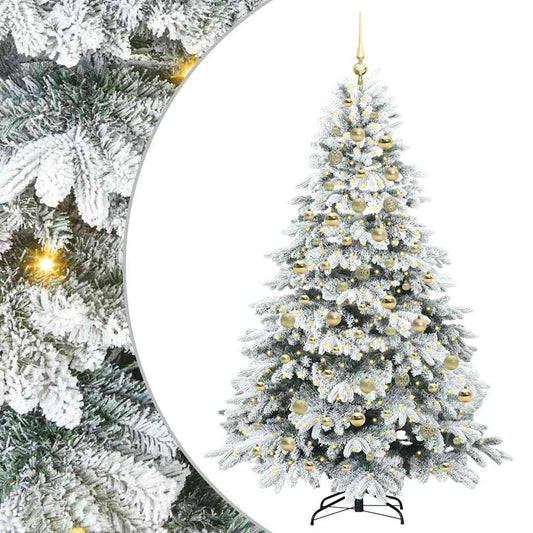 vidaXL Artificial Christmas Tree with 300 LEDs White 210 cm PE and PVC 2