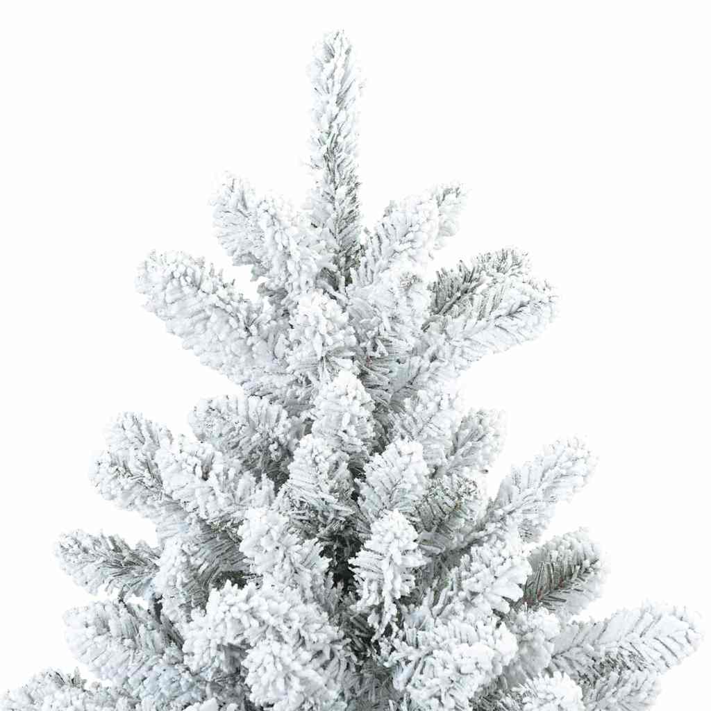 vidaXL Artificial Hinged Christmas Tree White 210 cm PVC and Steel 6