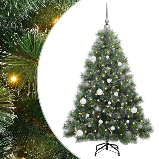 vidaXL Artificial Christmas Tree with 150 LEDs Green 150 cm PE and PVC 2