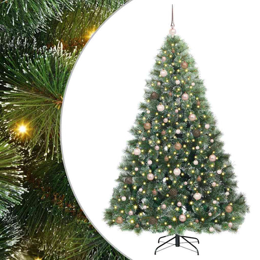 vidaXL Artificial Christmas Tree with 300 LEDs Green 210 cm PE and PVC 2