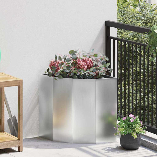 Corner Planter 45 x 45 x 50 cm Steel Galvanised steel