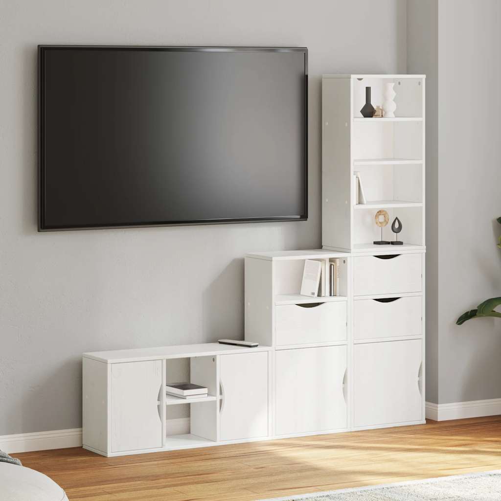vidaXL 5 Piece TV Units with Storage "ODDA" Solid Wood Pine