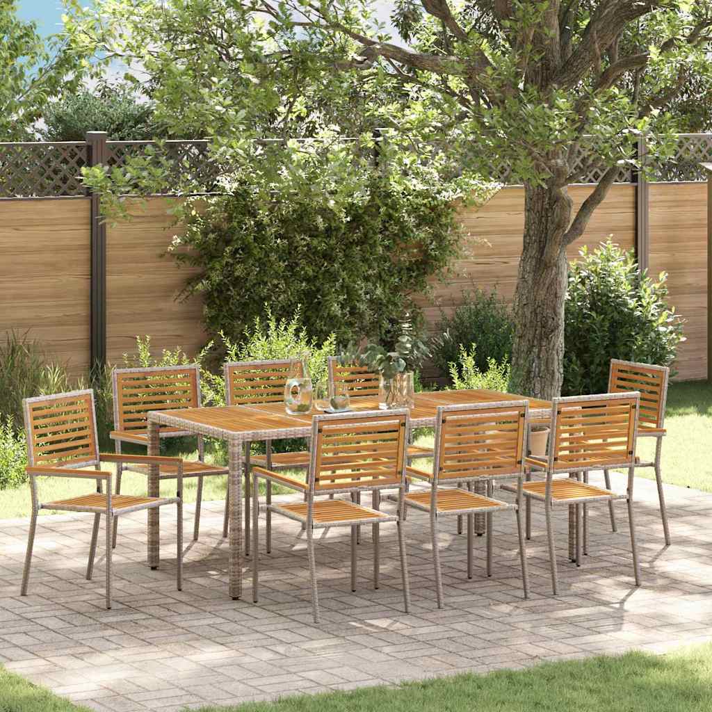 vidaXL Garden Dining Set 5 pcs and Brown Poly Rattan