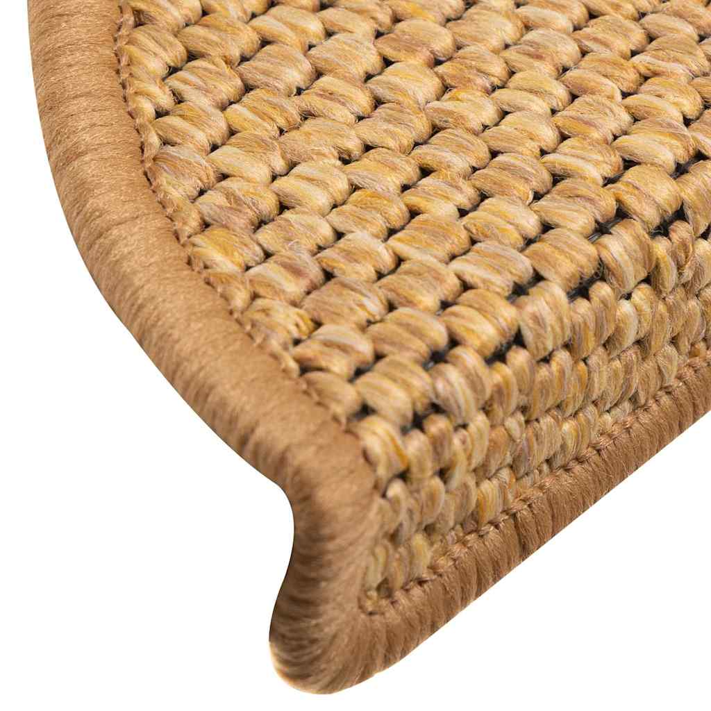 vidaXL Stair Mats Self-adhesive Sisal-Look 30 pcs 56x17x3 cm Sisal 6