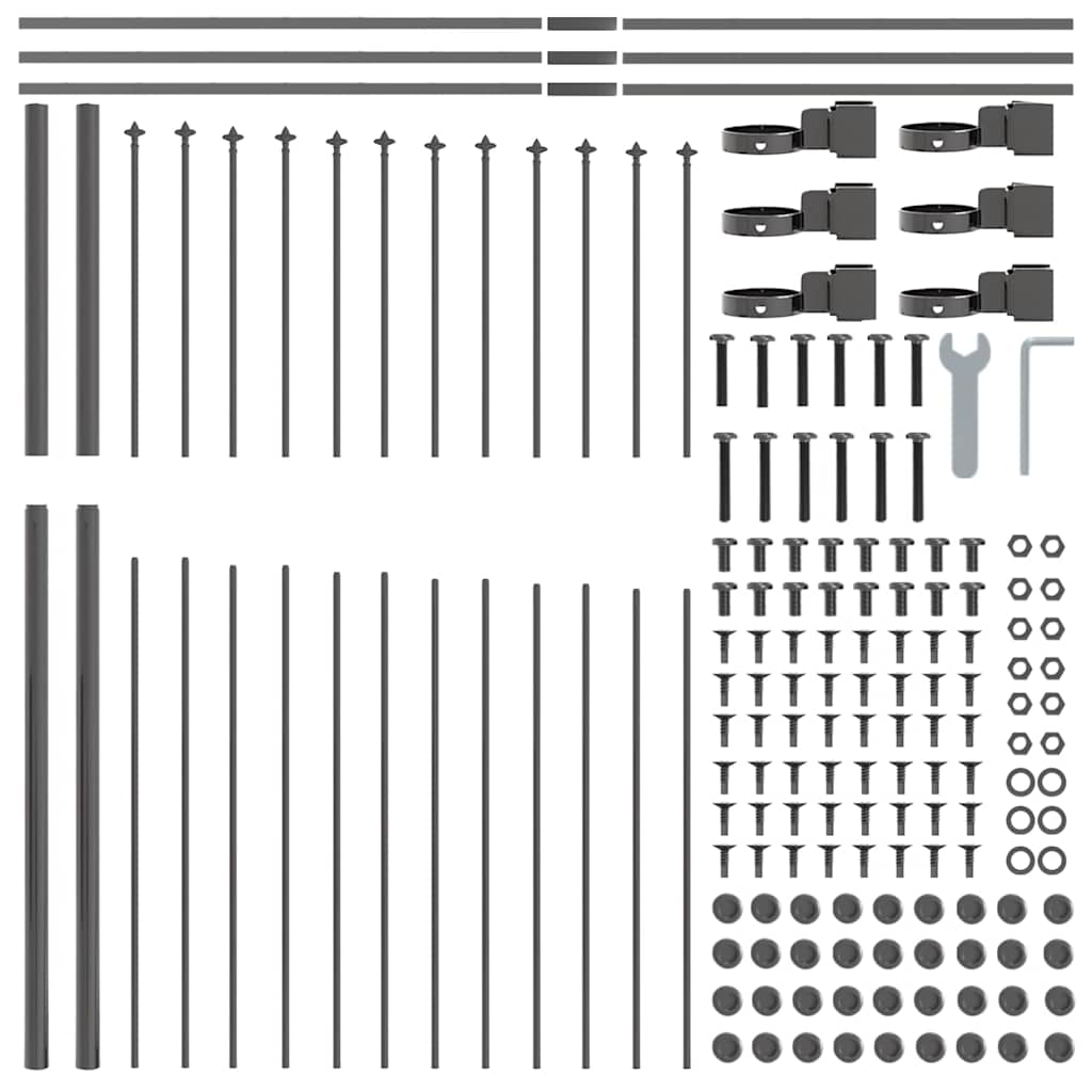 vidaXL Garden Fence WOERDEN 4 pcs 170 x 215 cm Powder-Coated Steel 6