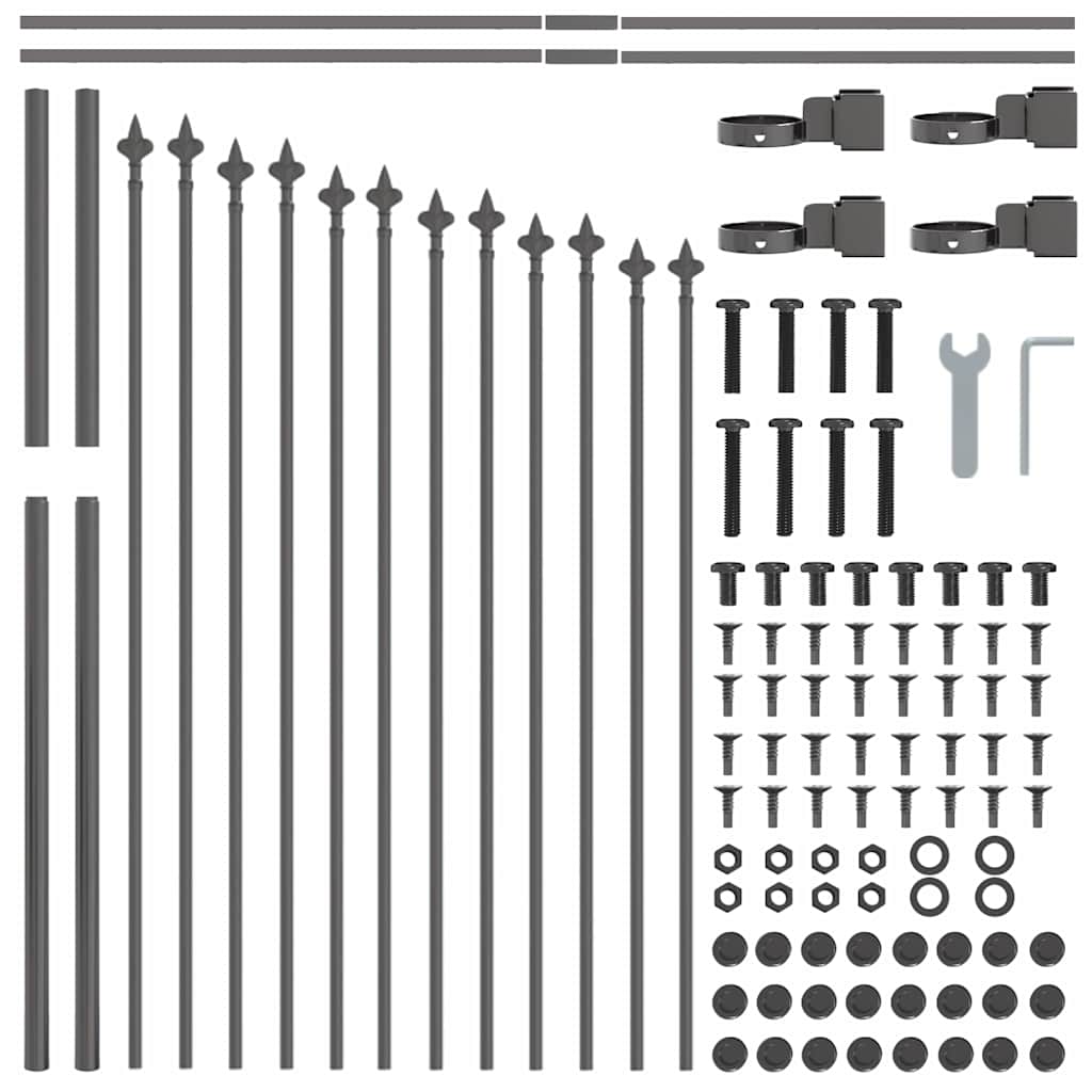 vidaXL Garden Fence WOERDEN 6 pcs 170 x 140 cm Powder-Coated Steel 6