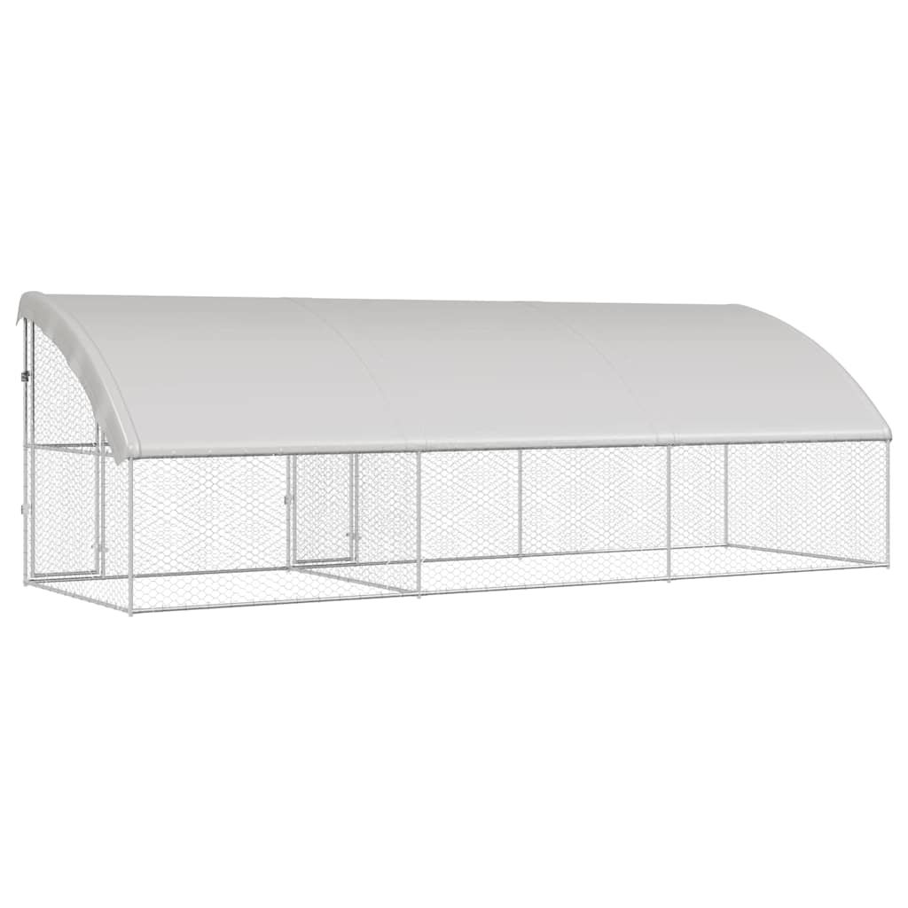 vidaXL Dog Kennel 3 pcs Silver 6 x 2 x 2 m Galvanised steel 6