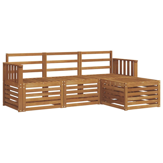vidaXL Outdoor Sofa Set 4 pcs Natural 2
