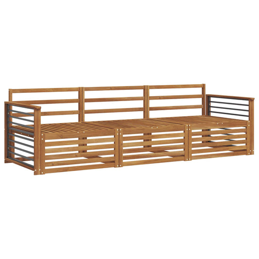 vidaXL Outdoor Sofa Set 3 pcs Natural Solid Acacia Wood 2