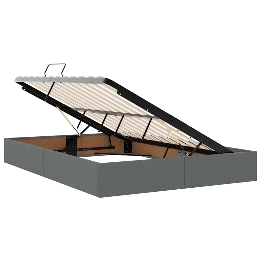 vidaXL Storage Bed with Storage Dark Grey 135 x 190 cm Fabric 6