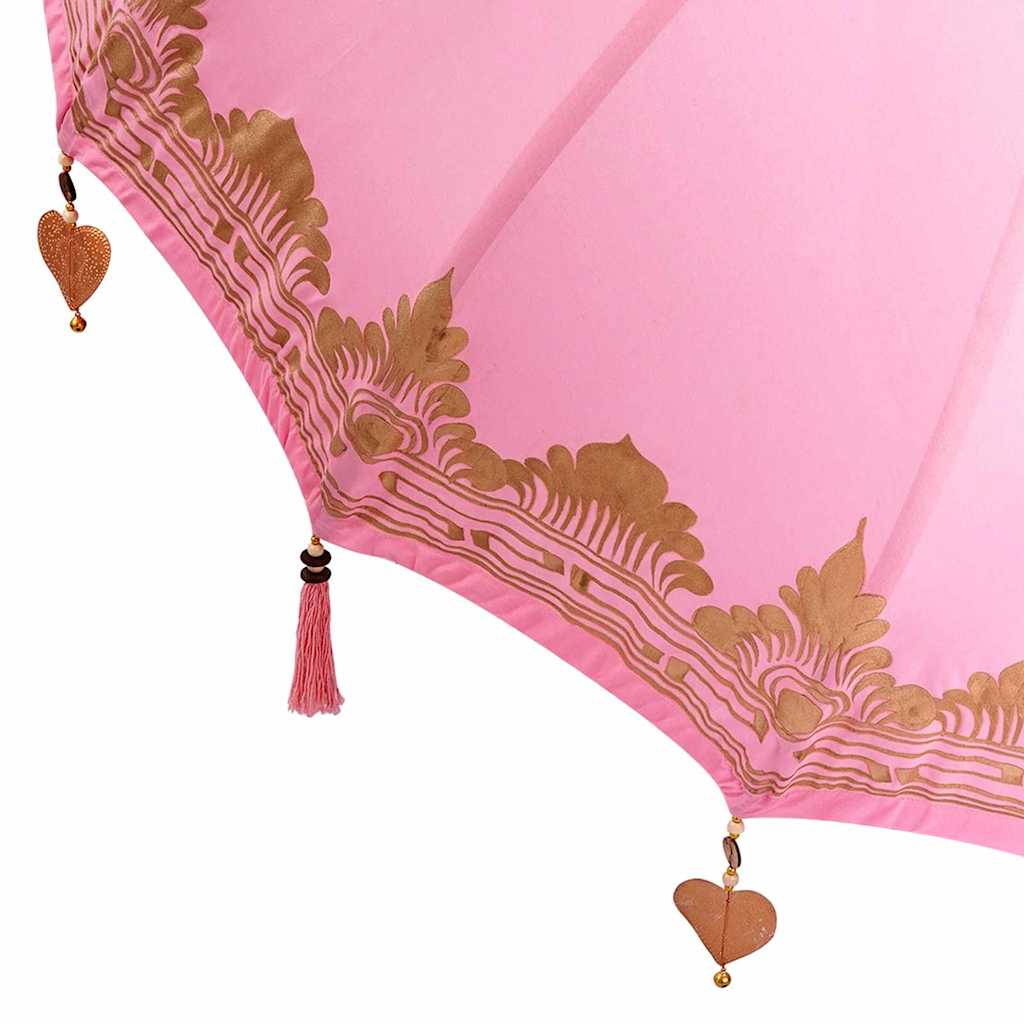 vidaXL Balinese Parasol with Base Ø 180-190 cm Pink 6