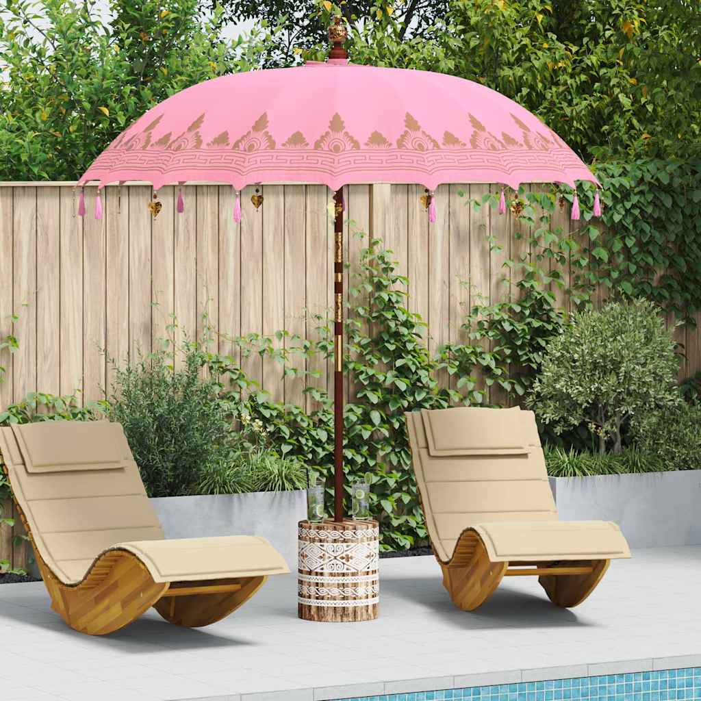 vidaXL Balinese Parasol with Base Pink