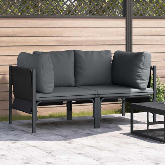 Outdoor Furniture 2 Piece Anthracite 80 x 80 x 71 cm Steel 2x corner sofa