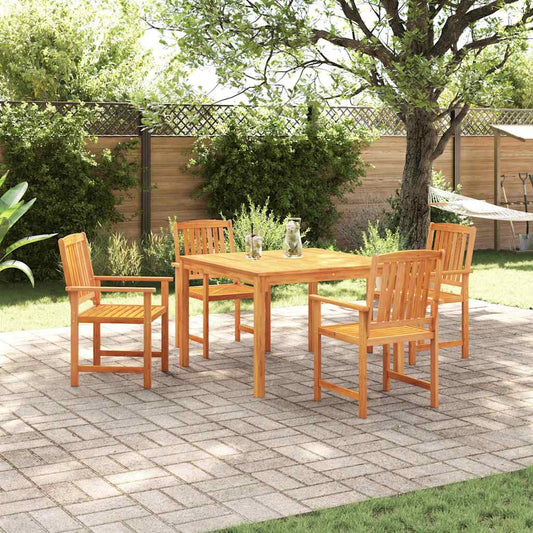 Garden Dining Set 3 pcs Brown Solid Acacia Wood 85 cm table length 4-seater