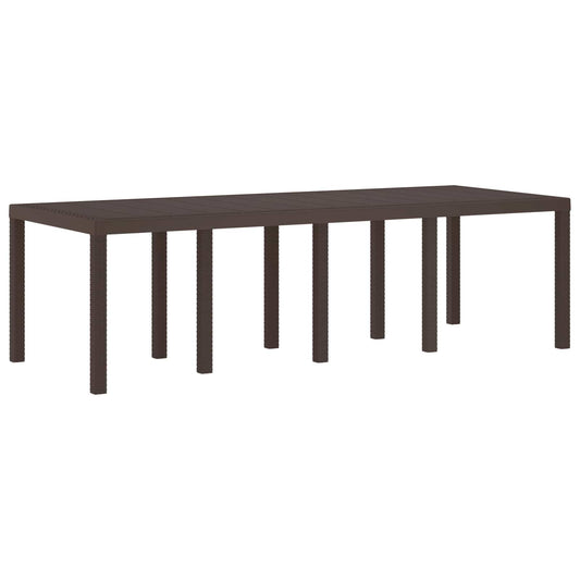 vidaXL Garden Table Brown 250 x 100 x 73 cm Poly Rattan 2