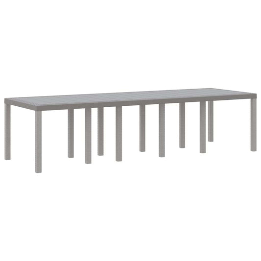 vidaXL Garden Table Light Grey 300 x 100 x 73 cm Poly Rattan 2