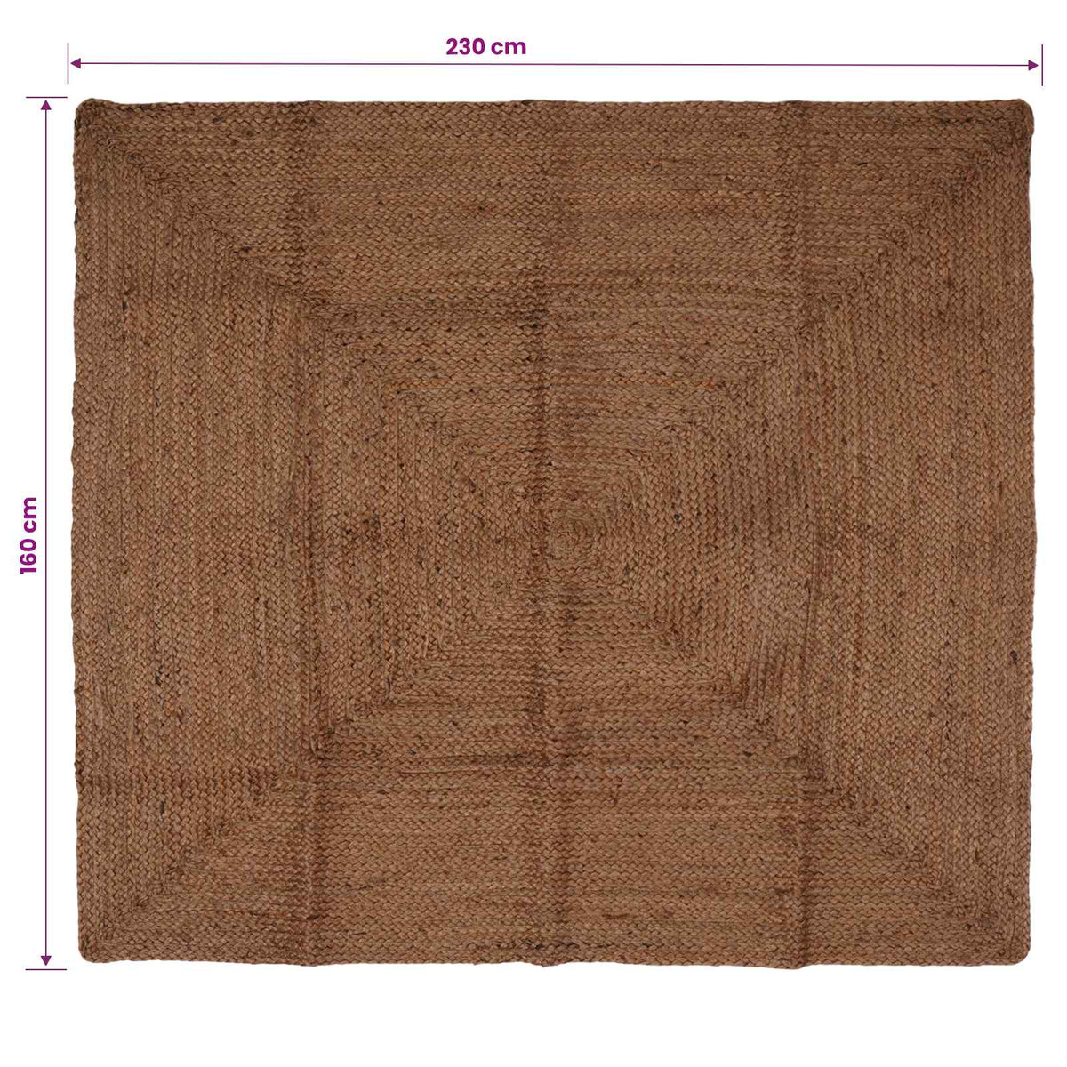 Area Rug Jute Grey Width 160 cm 230 cm