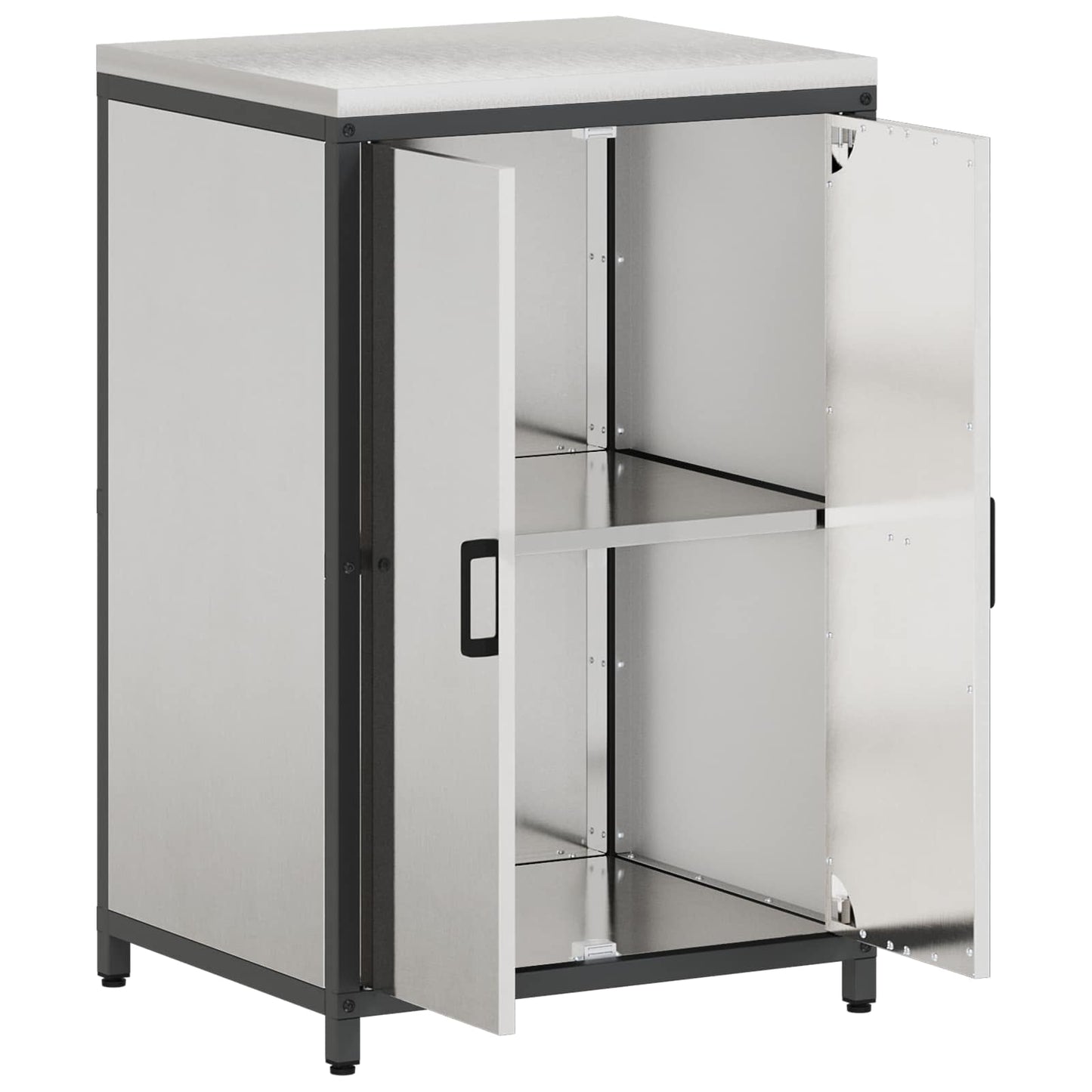 vidaXL Kitchen Storage Cabinet HATTEM Silver 60 x 50 x 92 cm Steel 6