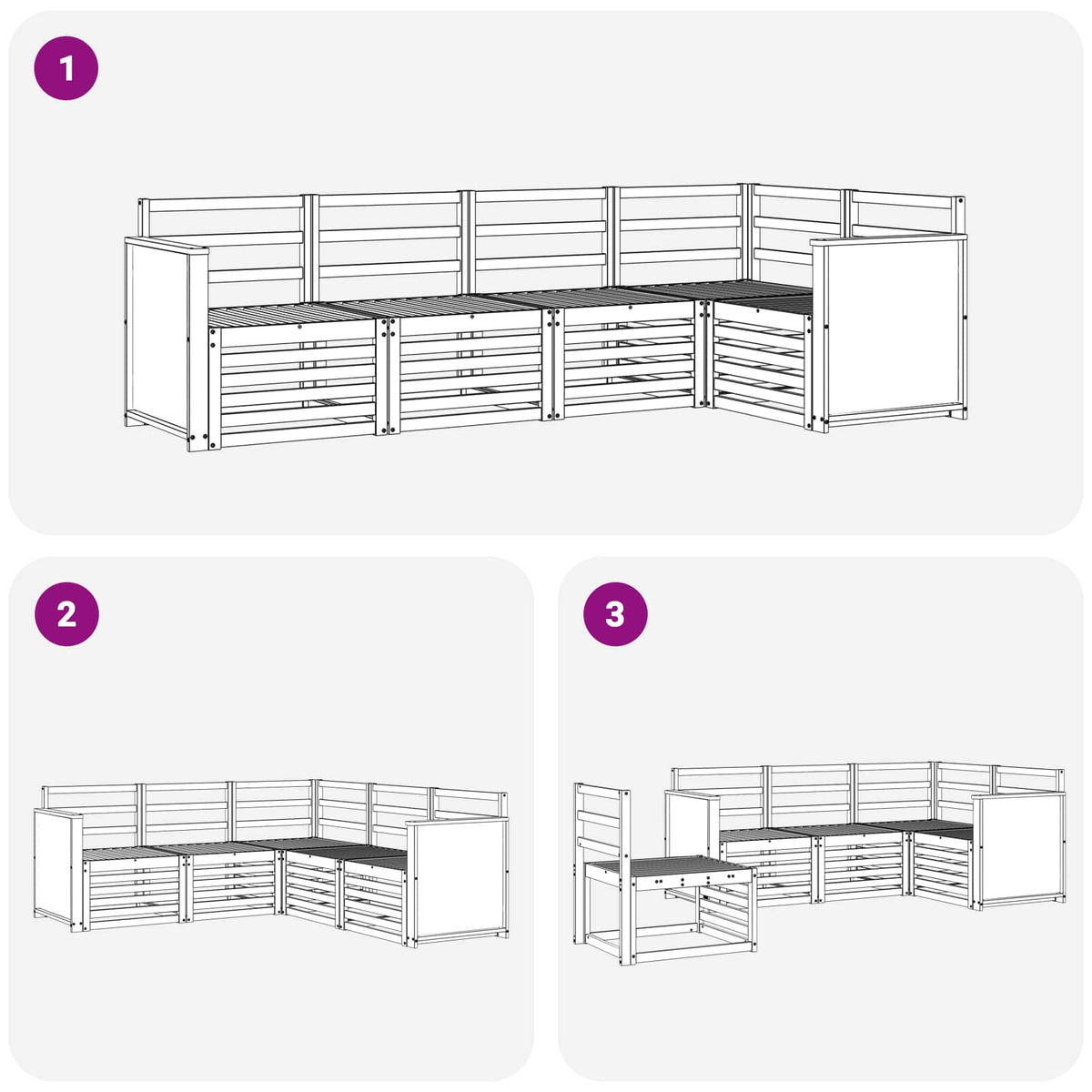 vidaXL Outdoor Sofa Set 4 pcs Natural Solid Acacia Wood 6