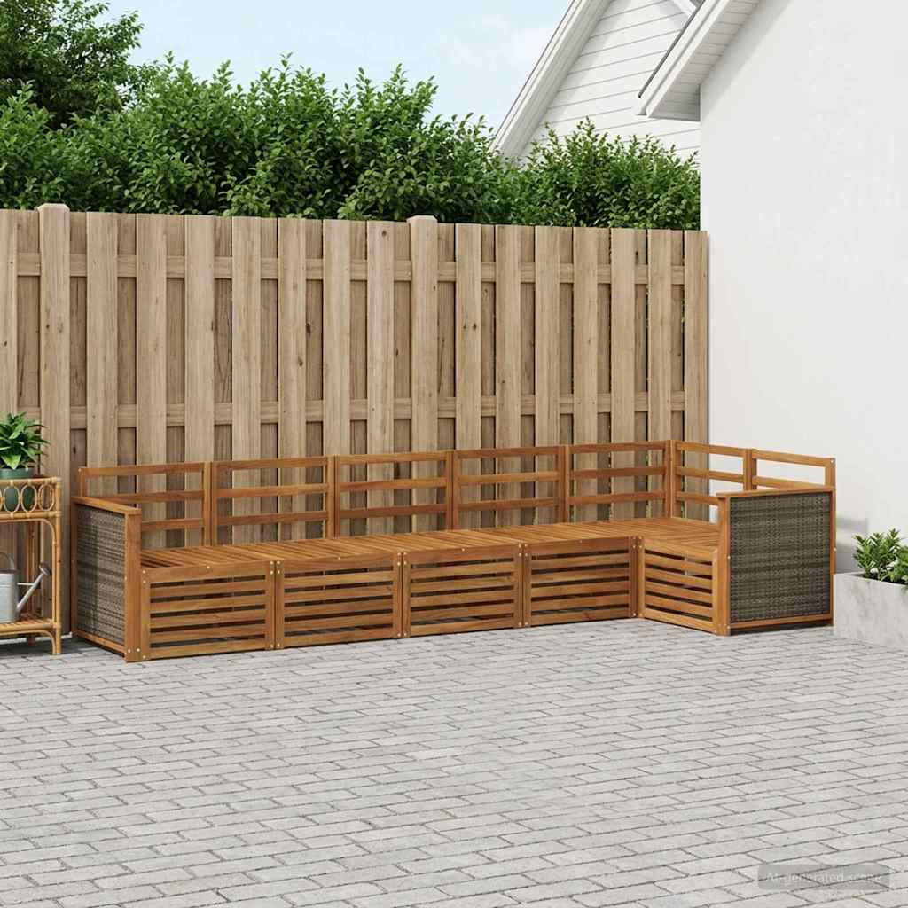 vidaXL Outdoor Sofa Set 6 pcs Polyester Natural