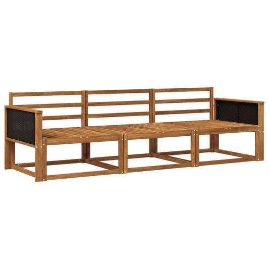 vidaXL Outdoor Sofa Set 3 pcs Natural Solid Acacia Wood 2