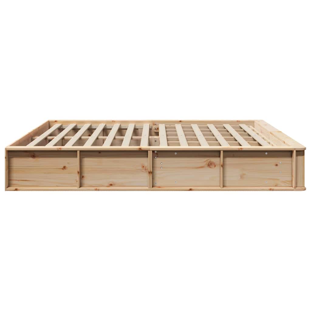 vidaXL Bed Frame Brown 200 x 200 cm Solid Pine Wood 6