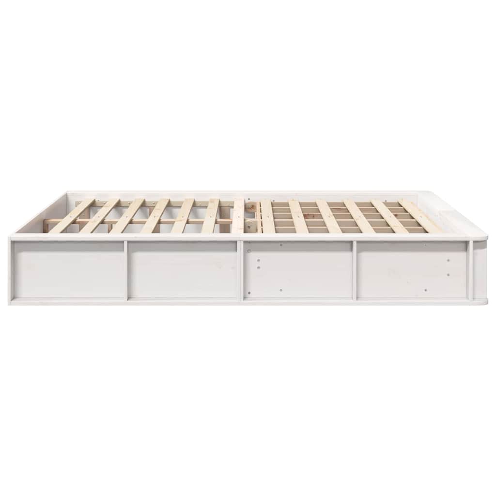 vidaXL Bed Frame White 160 x 200 cm Solid Pine Wood 6