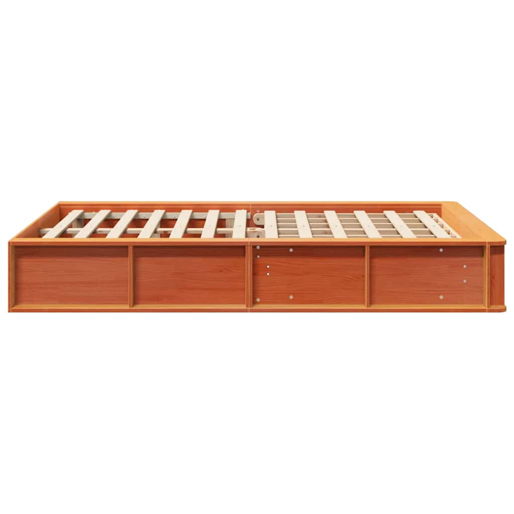vidaXL Bed Frame Wax Brown 120 x 200 cm Solid Pine Wood 6