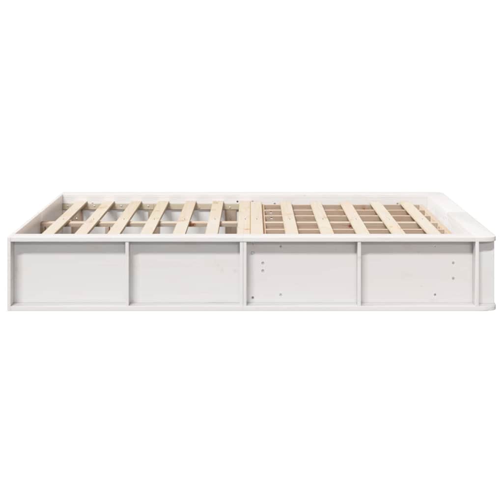 vidaXL Bed Frame White 135 x 190 cm Solid Pine Wood 6
