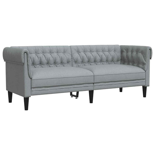 vidaXL Sofa Light Grey 201.5 x 74.5 x 74.5 cm Polyester 2